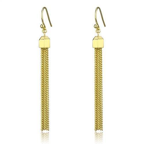 JCE1207 Gold Brass Earrings with Top Grade Crystal  in Clear