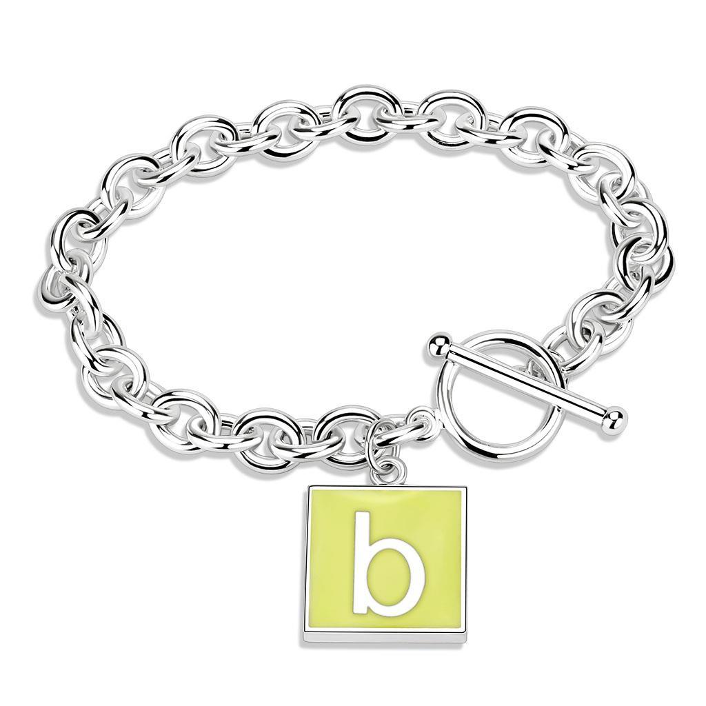 JCE4641 High-Polished Brass Bracelet with Epoxy  in Emerald