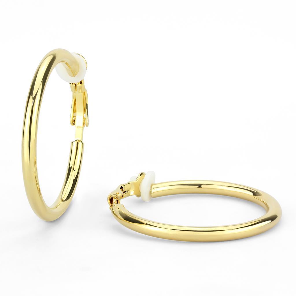 JCE4682 Gold Brass Earrings with No Stone