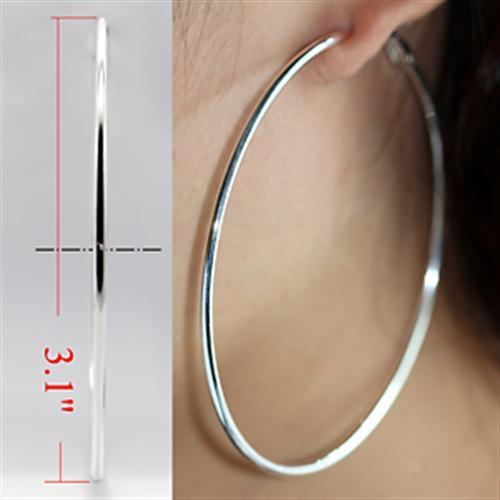 JCE770 Silver Brass Earrings with No Stone-Default Title