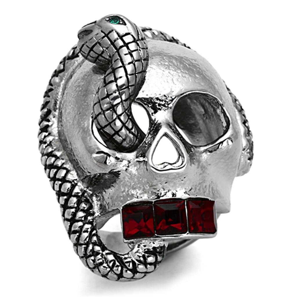 JCE1038 High polished (no plating) Stainless Steel Ring with Top Grade Crystal  in Multi Color