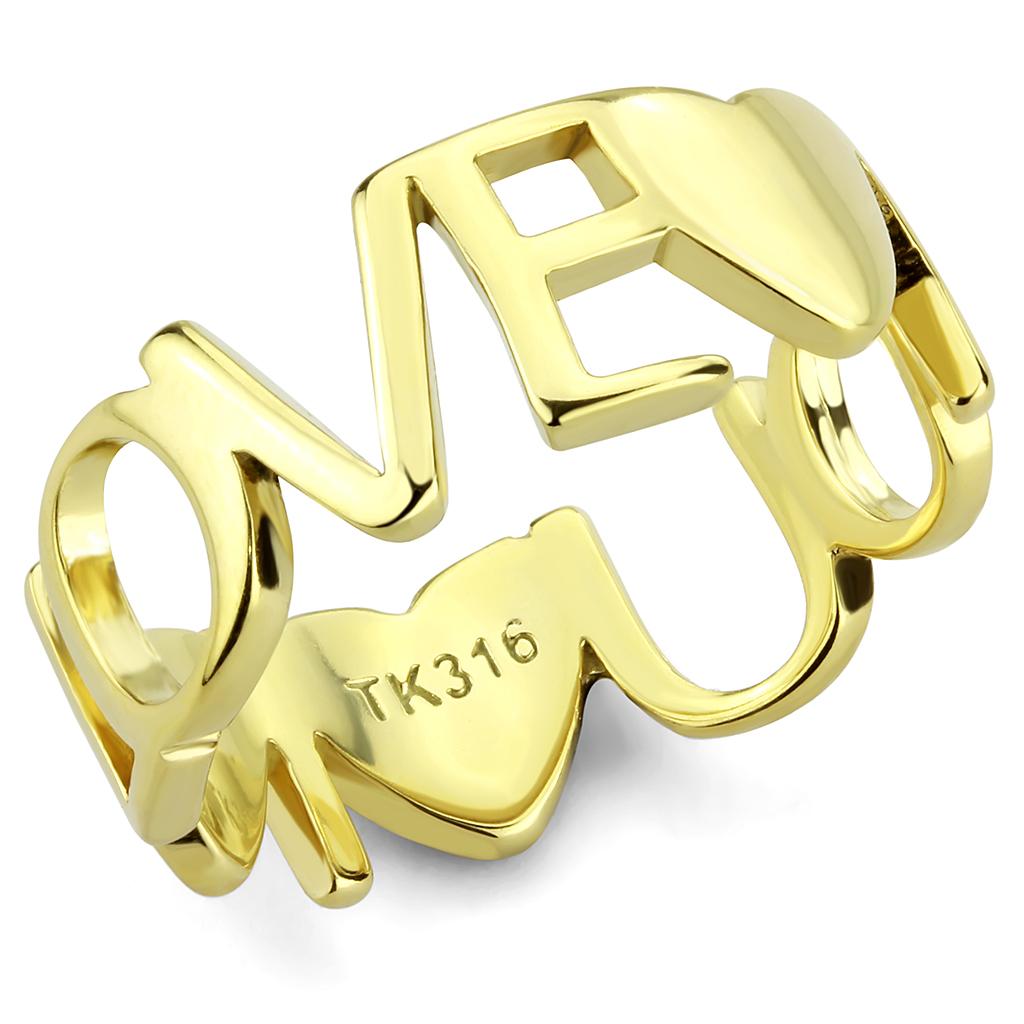 JCE3637 IP Gold(Ion Plating) Stainless Steel Ring with No Stone