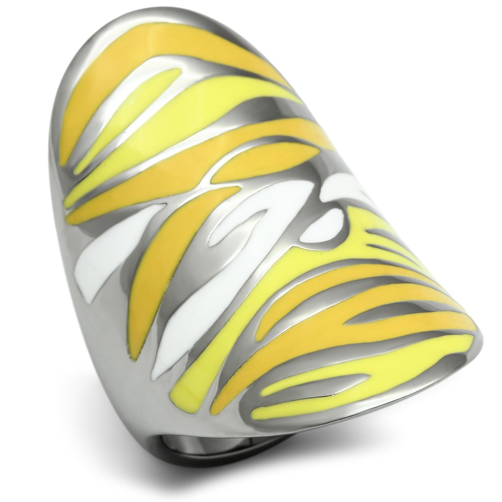 JCE688 High polished (no plating) Stainless Steel Ring with Epoxy  in Multi Color
