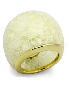 JCE109 IP Gold(Ion Plating) Stainless Steel Ring with Synthetic Synthetic Stone in Citrine Yellow
